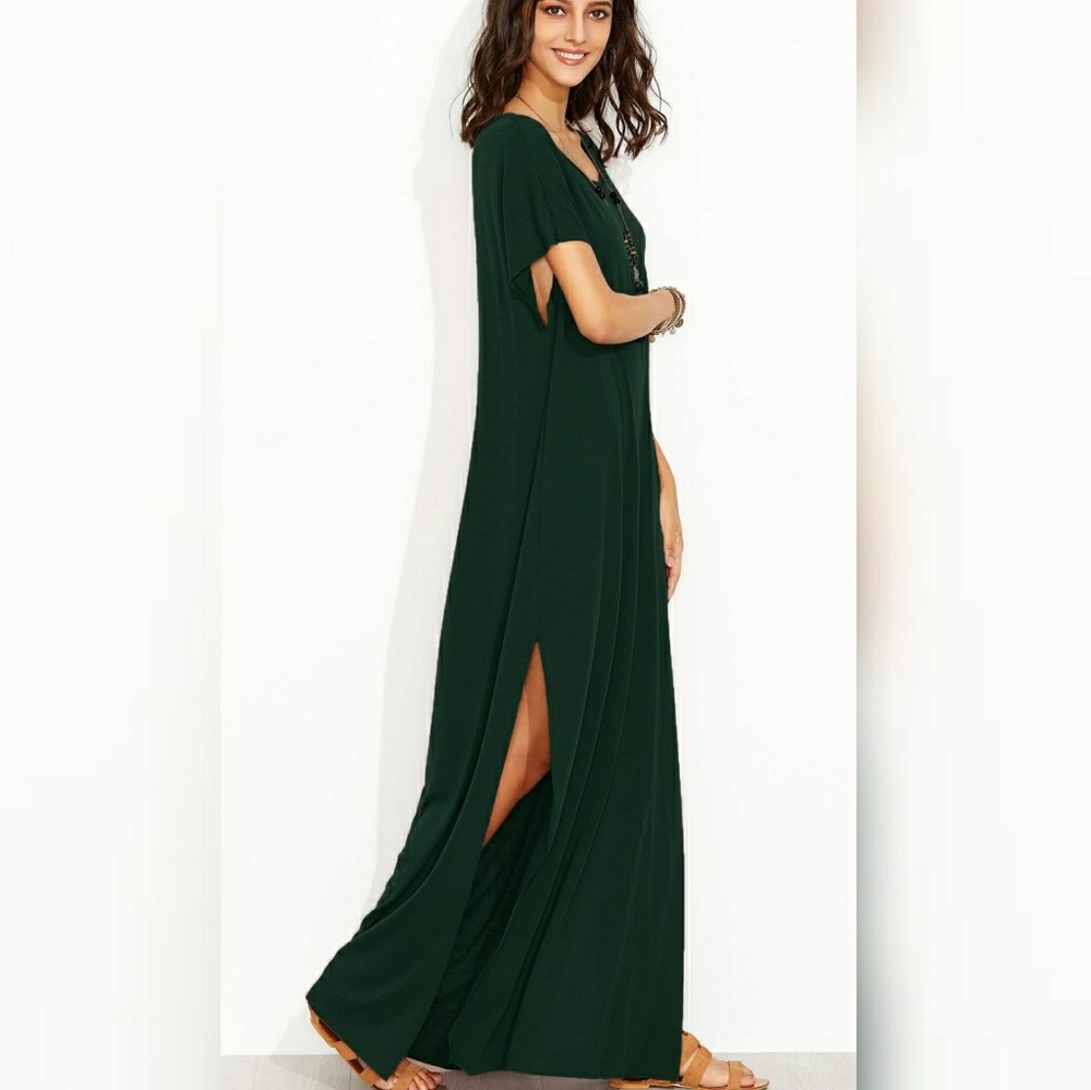 🎉ONE DAY SALE🎉 🌿🌱 GREEN SIDE SLIT MAXI🌱 - Picture 4 of 5